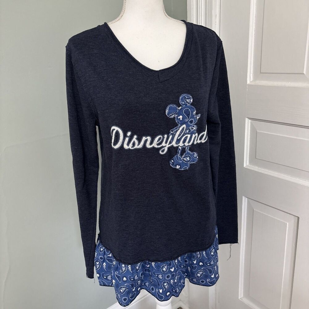 Disneyland Disney Bandana Ruffle Hem Minnie Mouse‎ Long Sleeve Shirt Medium